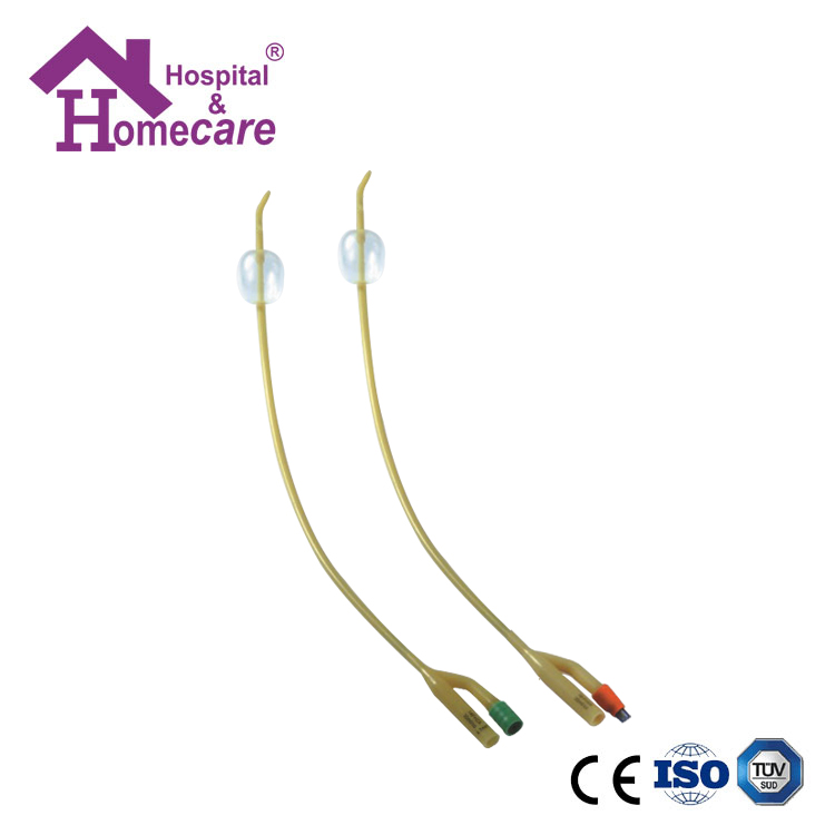 HK05d Latex Foley Catheter Silicone Coated 2-Way Tiemann